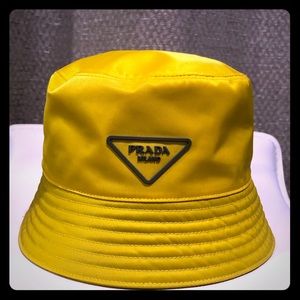 Prada nylon yellow bucket hat